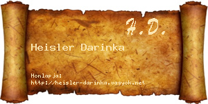 Heisler Darinka névjegykártya